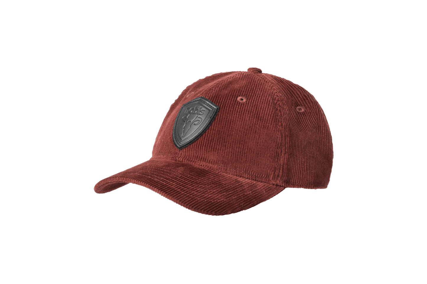 Carter Unisex Tailored Ball Cap in 100% cotton corduroy, unstructured crown, curved brim, and leather strap back with metal buckle closure, in Rio Red