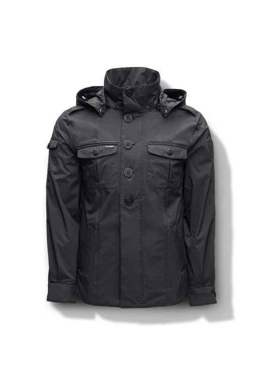 Fisherman Men's Lightweight Tech Jacket in Black + Black