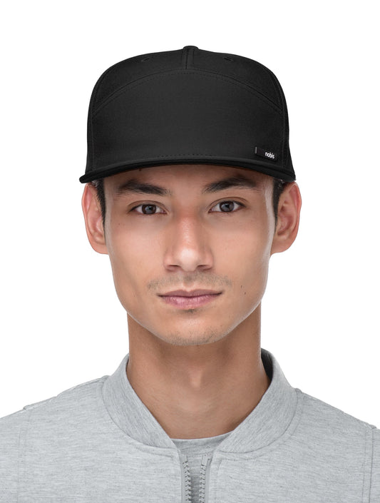 Solar 7-Panel Flat Peak Snapback Cap + Black