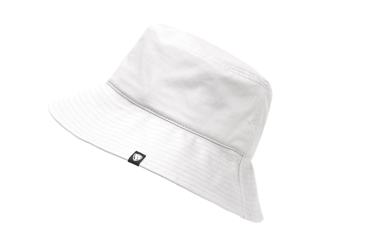 Unisex wide brim bucket hat with stitching detail on brim in Optic White