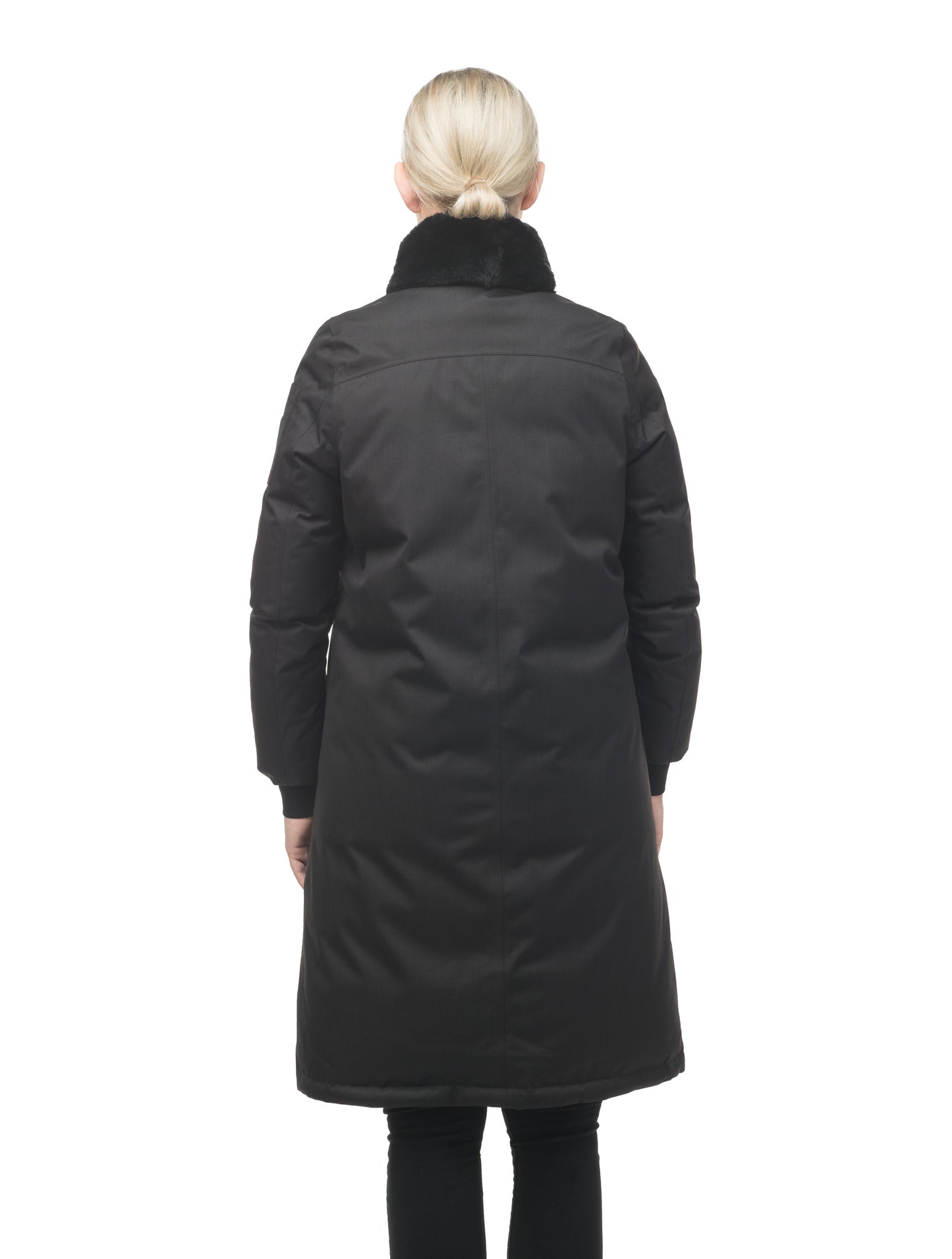 The classic bomber jacket in a longer length to keep out the winter cold in Black.