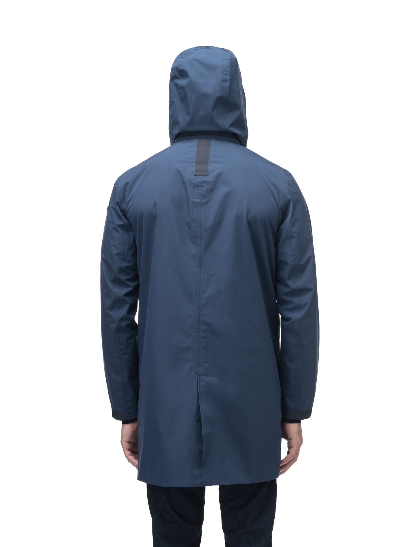 Men's knee length car coat in Marine