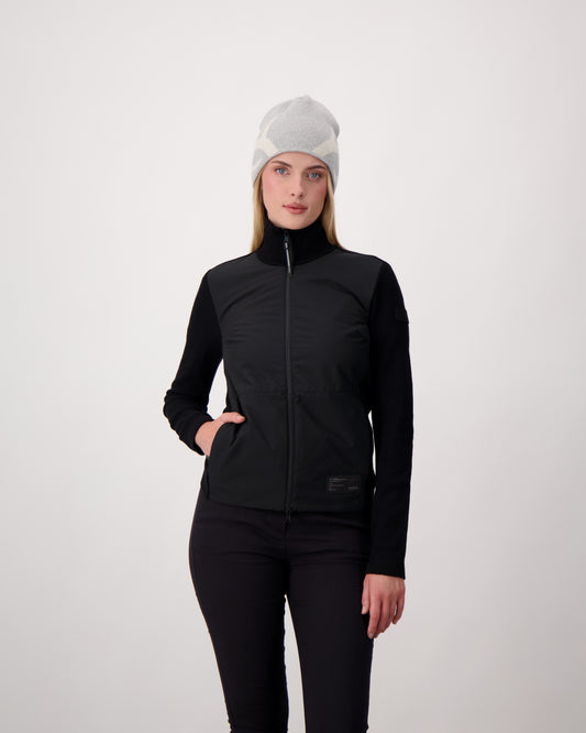 Antler Beanie in merino wool blend, antler knit motif on front, in Grey + Grey