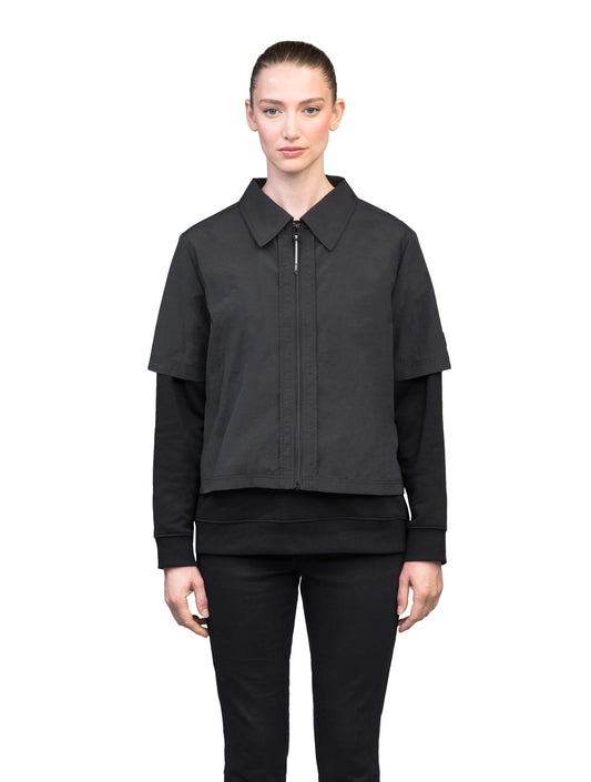 Bree Women's Cropped Shirt Jacket in Black