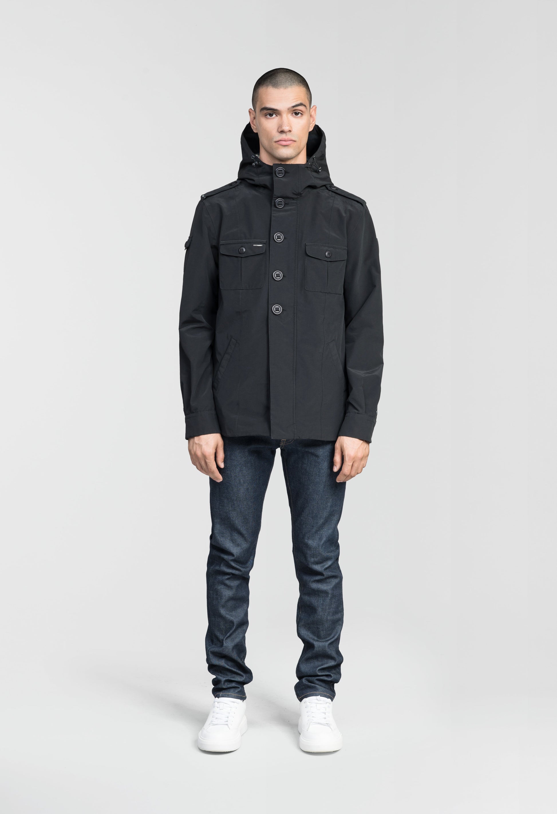 Fisherman Men's Lightweight Tech Jacket in Black