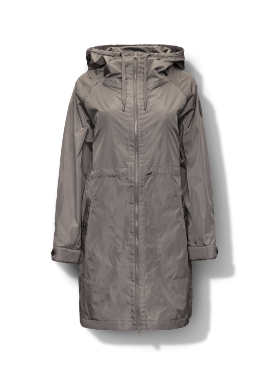 Florence Women's Windbreaker flat-lay, in Grey + Grey