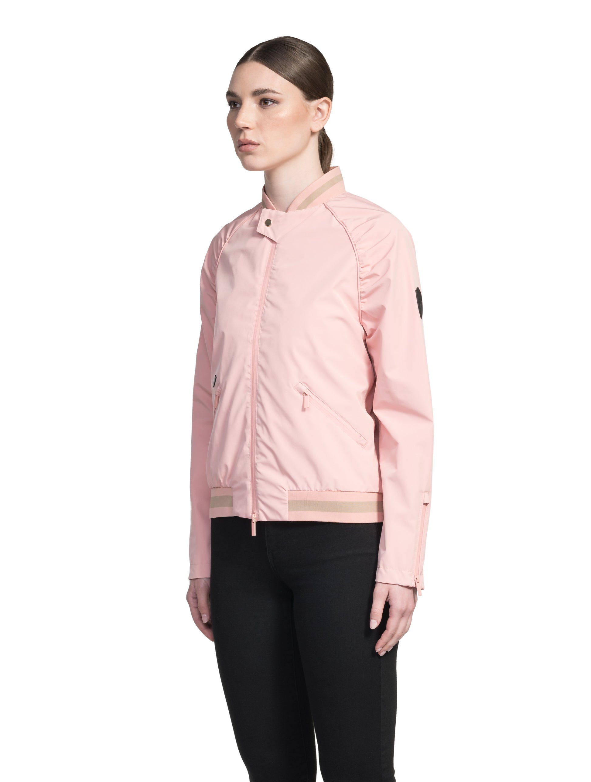 Women's classic bomber jacket called Phoebe in Shell Pink