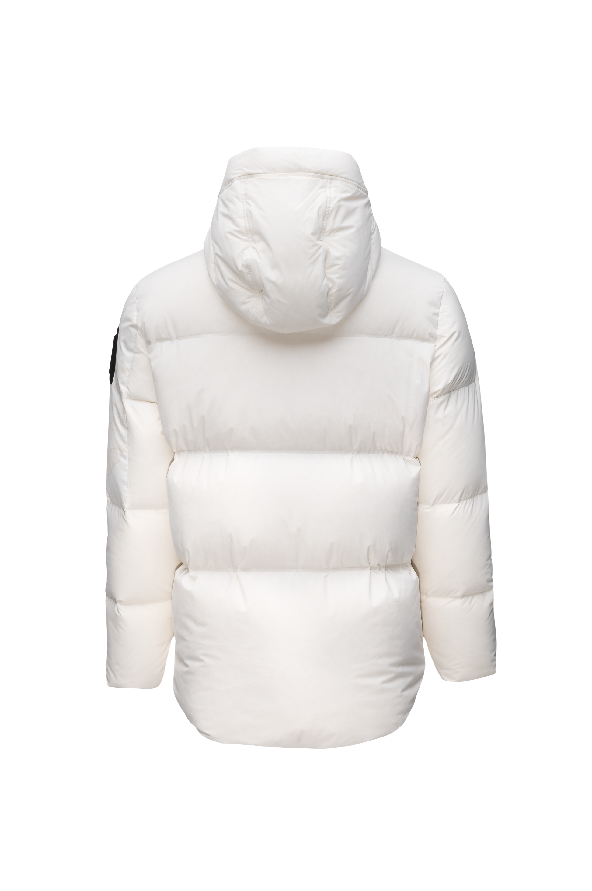 Supra Men's Performance Puffer in hip length, Technical Taffeta and 3-Ply Micro Denier fabrication, Premium Canadian White Duck Down insulation, non-removable down filled hood, centre front two-way zipper, flap pockets at waist, and zipper pocket at left bicep, in Wheat Desert