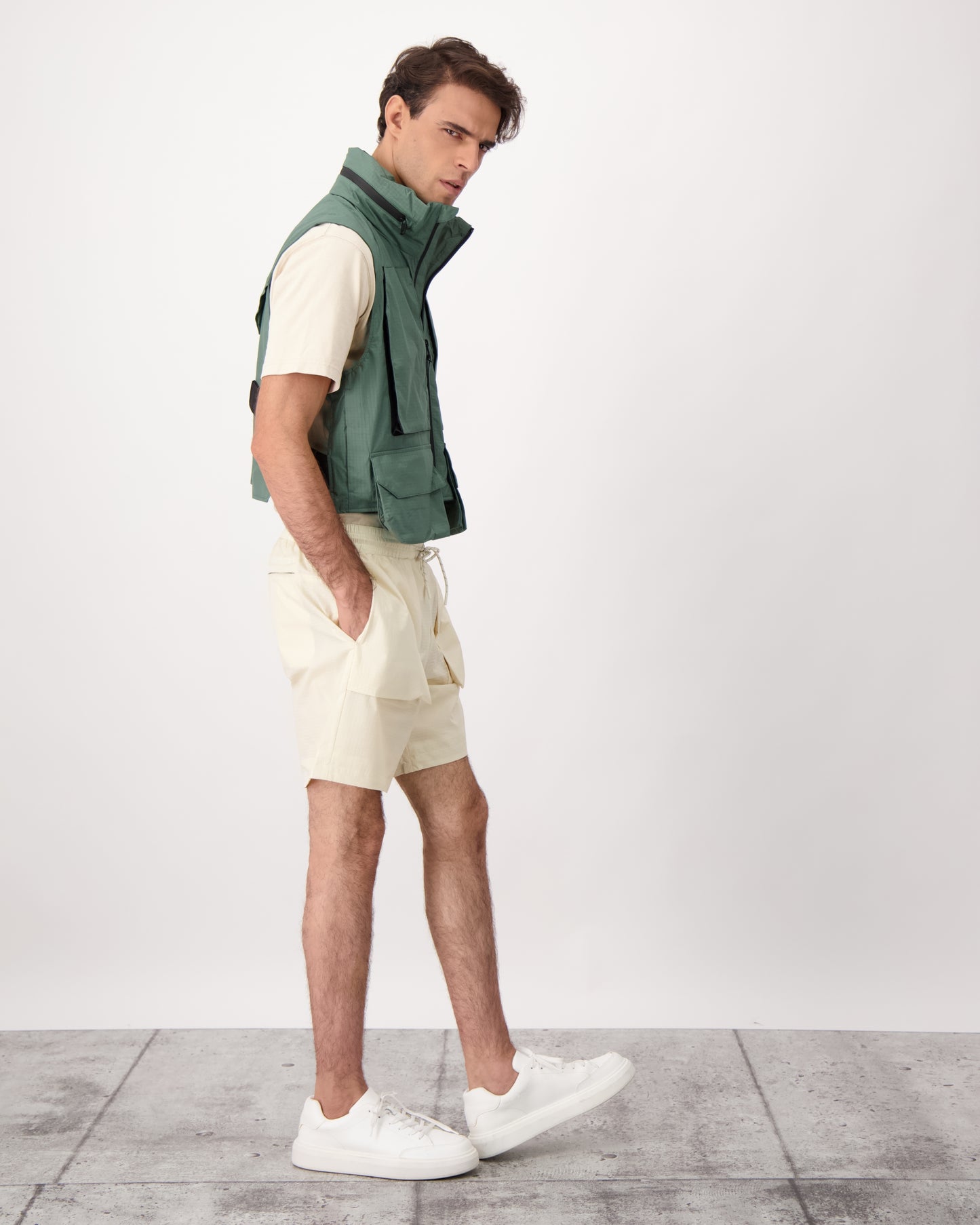Tiber is a men’s lightweight waterproof short in Wheat