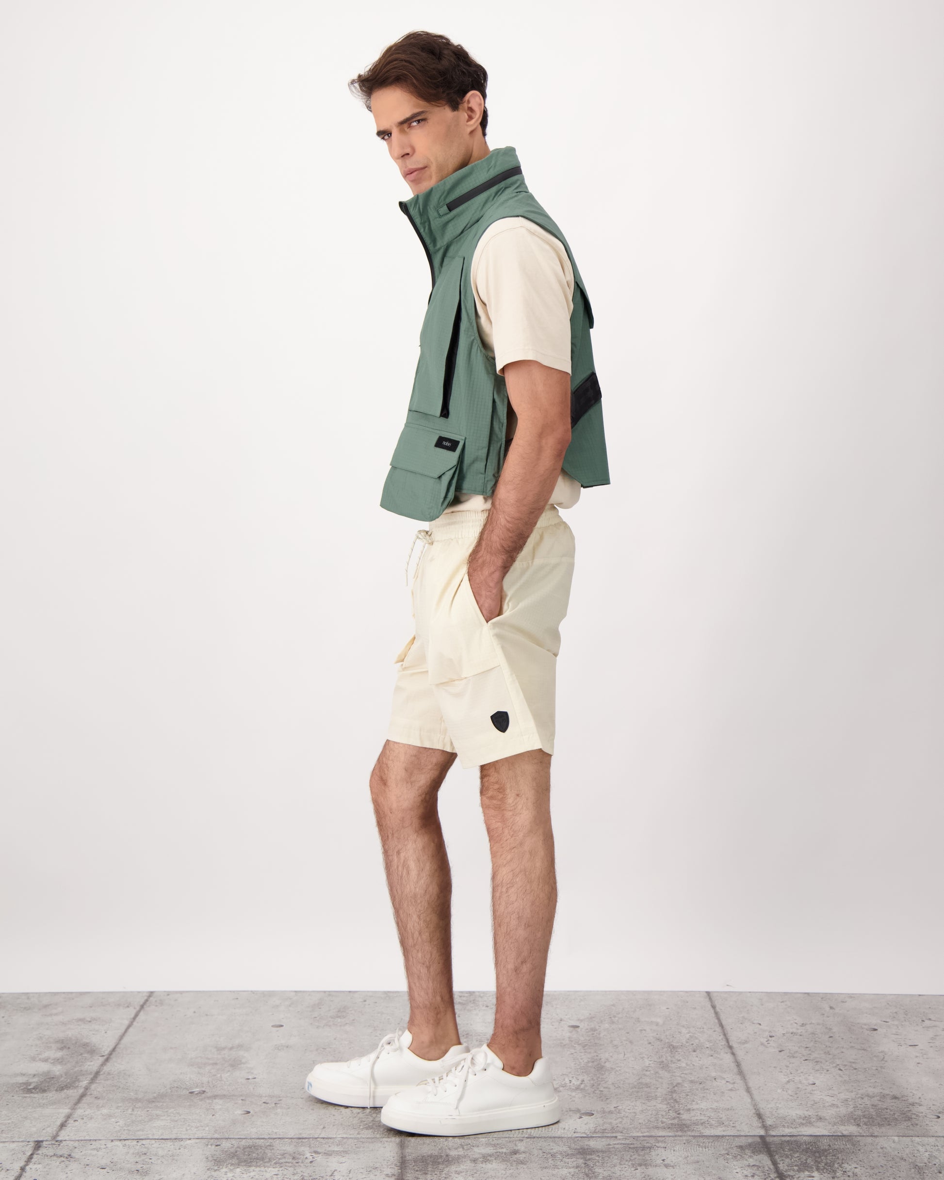Tiber is a men’s lightweight waterproof short in Wheat
