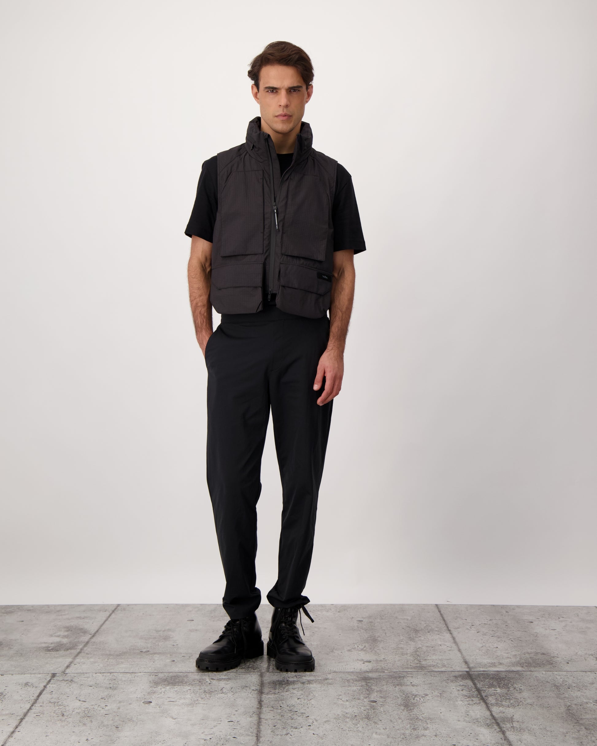 Zephyr is a unisex lightweight utility vest made from durable MatrixWeave ripstop in Black