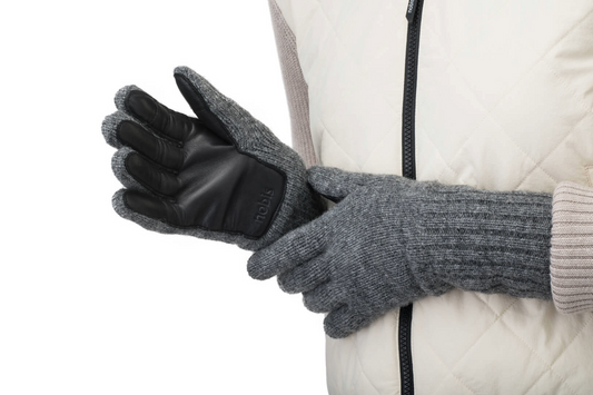 Gants unisexes en tricot/cuir Aria