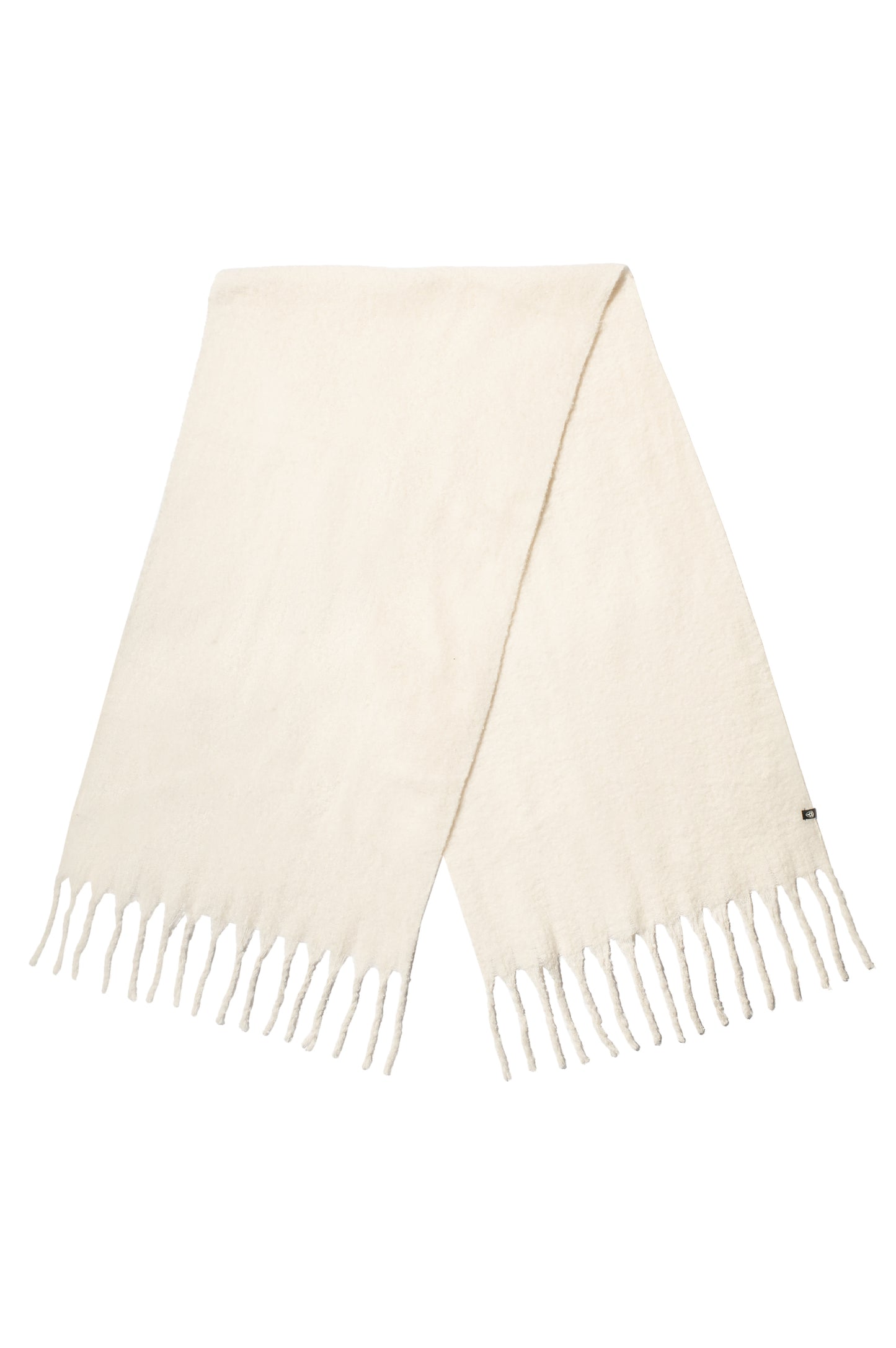 Unisex scarf with fringed ends in Chalk