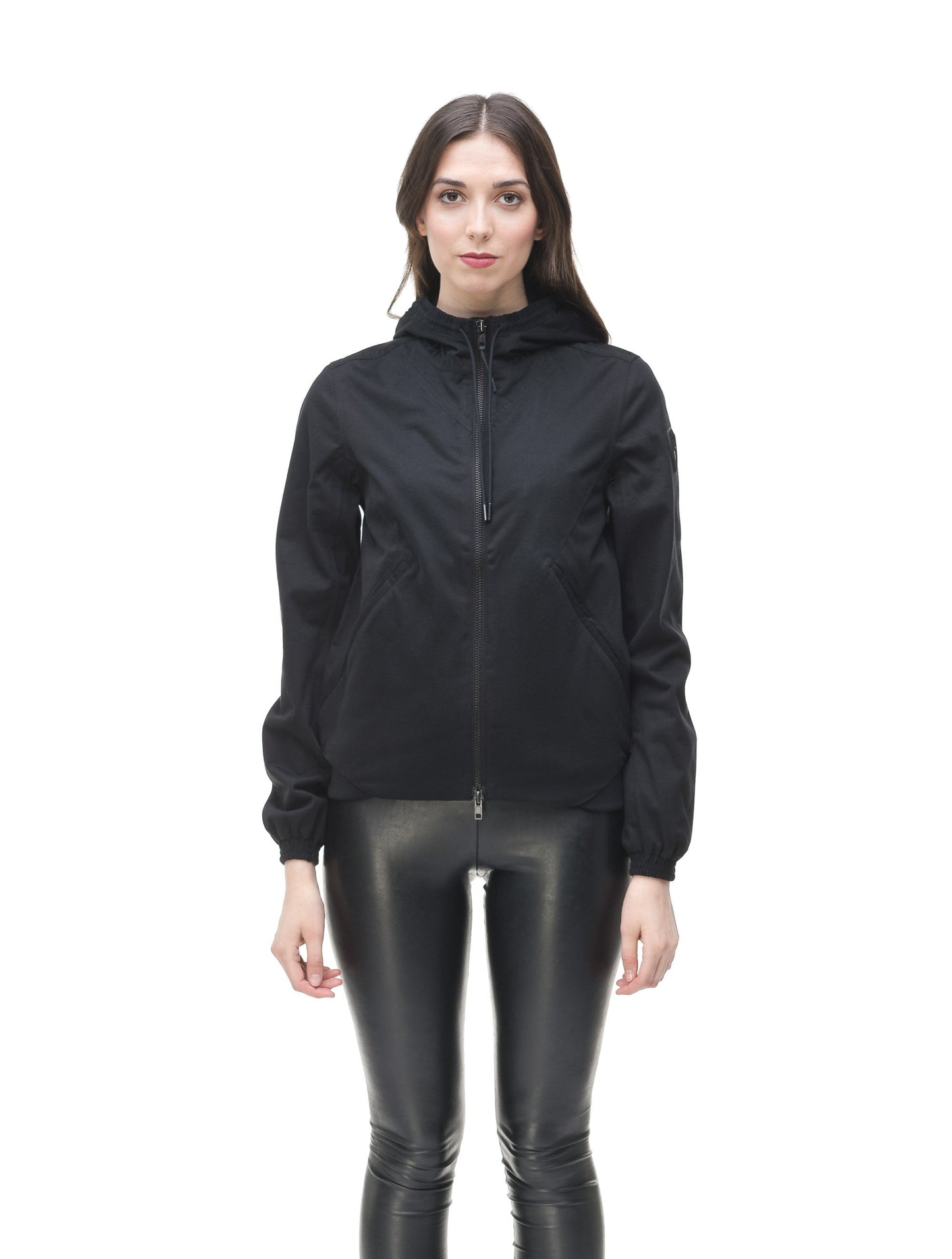 Women's lightweight jersey down filled jacket in Black