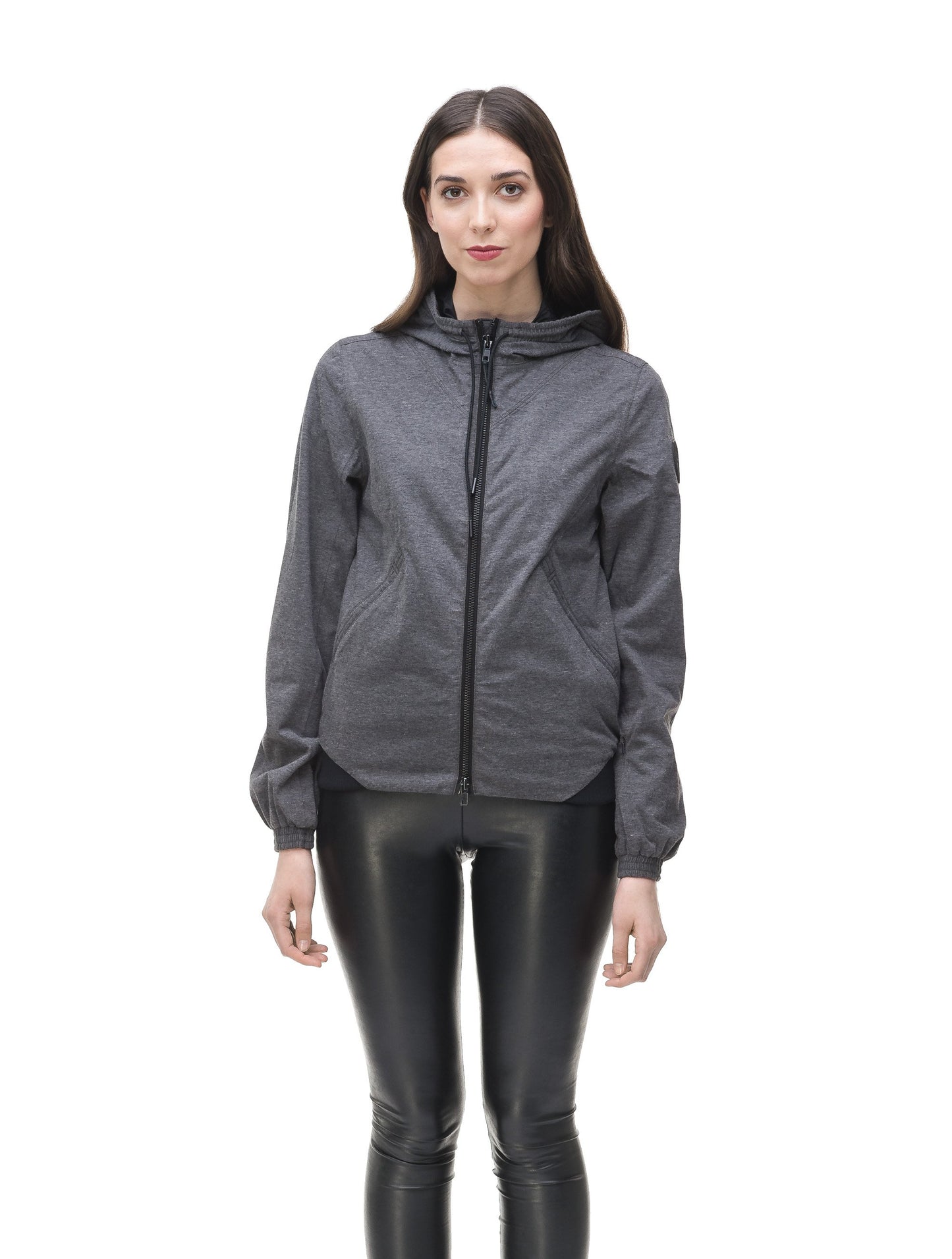 Women's lightweight jersey down filled jacket in Charcoal