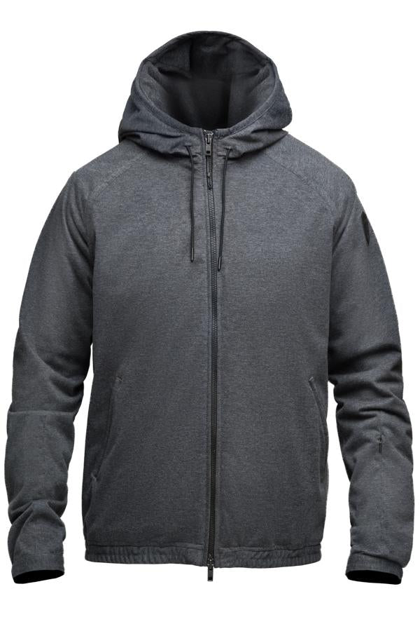 Men's hooded zip up sweater in Charcoal