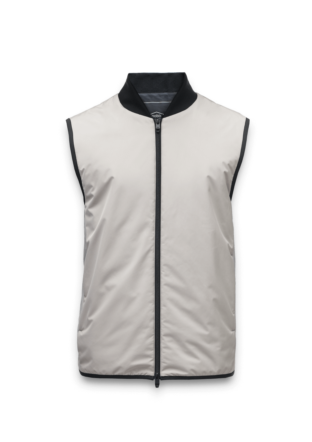 Neo Men's Mid Layer Vest in hip length, Primaloft Gold Insulation Active+, and two-way zipper, in Clay