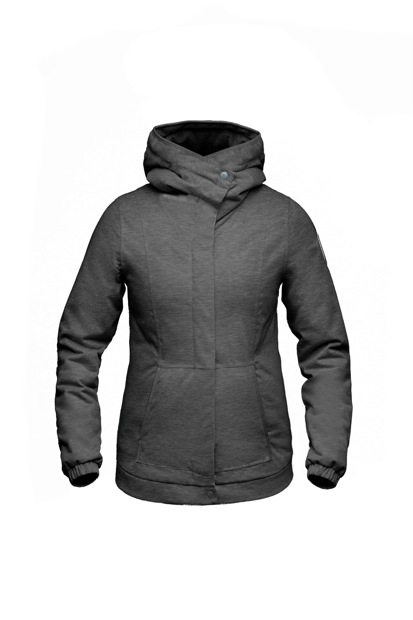 Women's Hoodie with Kangaroo style pocket in H. Charcoal